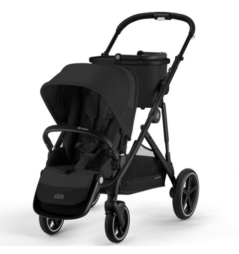 Cybex Gazelle S BLK  - rozwojowy wózek spacerowy z opcją wózka rok po roku lub bliźniaczego | Moon Black